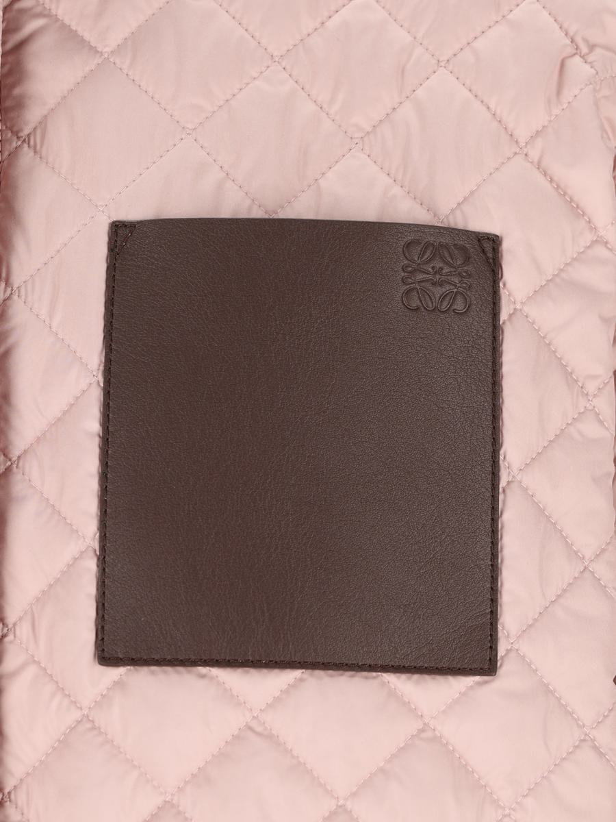 Loewe Collared Button-up Quilted Jacket In Pink