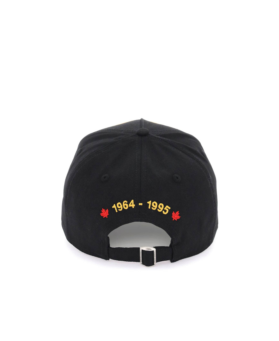 Dsquared2 Tropical Black Baseball Cap In Black