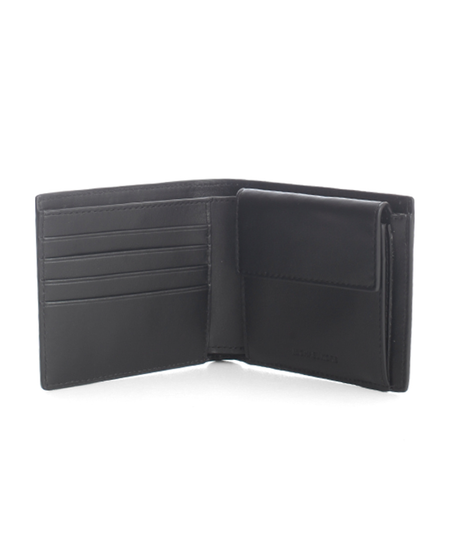 Shop Michael Kors Greyson Pebbled Billfold Wallet In Black
