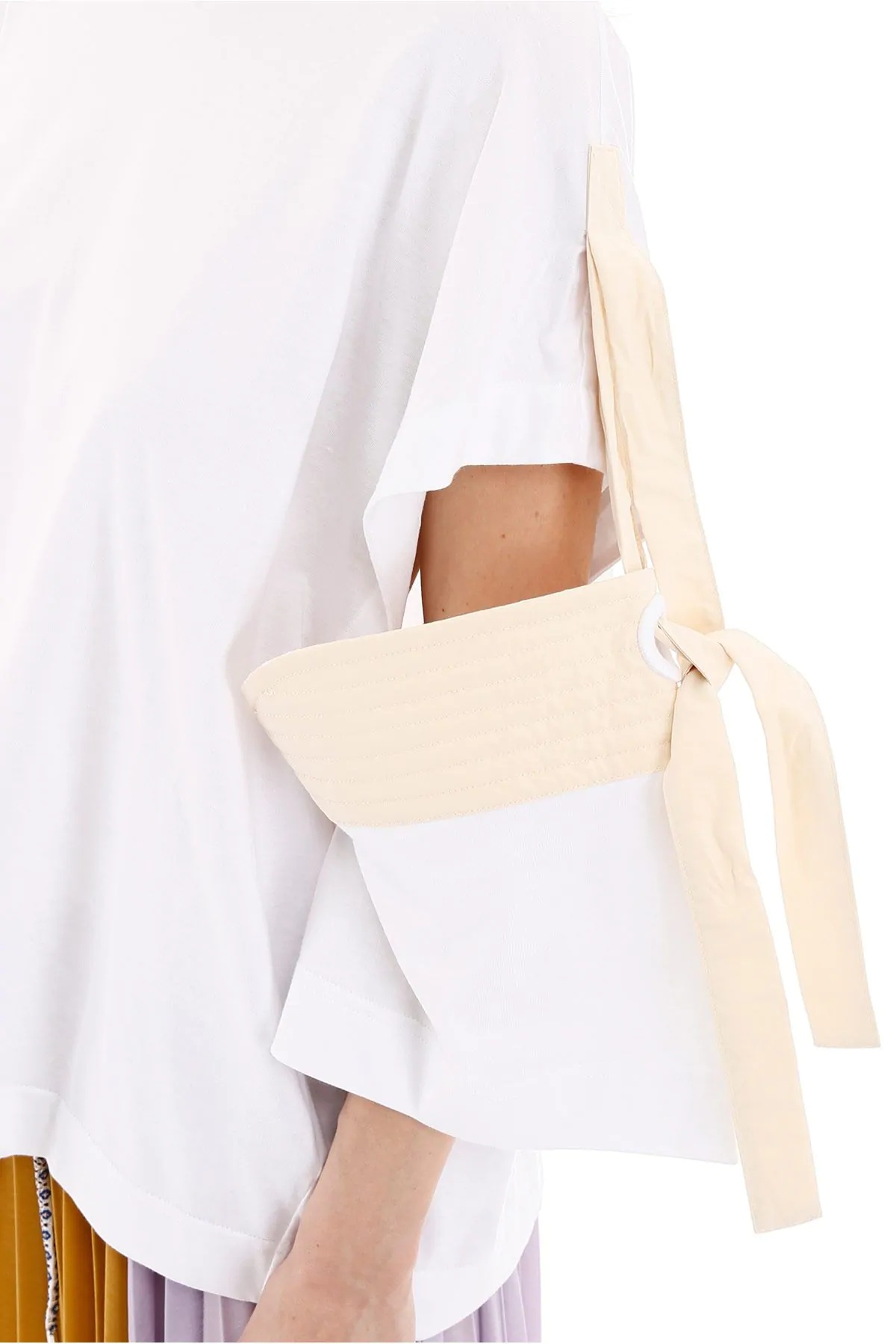 Moncler Ribbon T-shirt With Round Neck In White