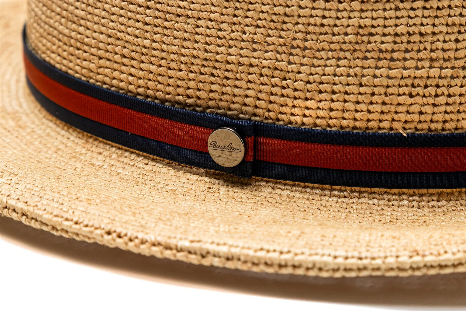 Borsalino Raffia Crochet Medium Brim Rollable