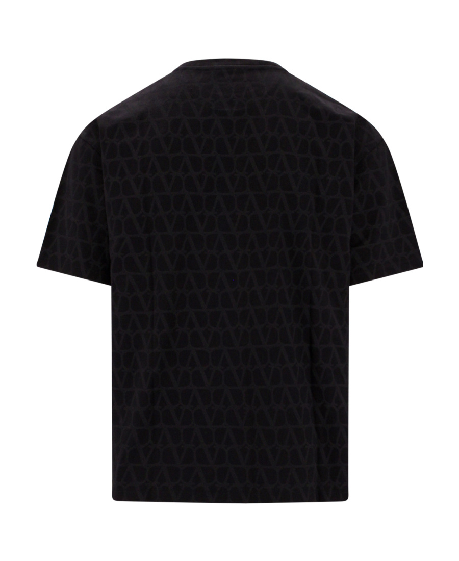 Valentino Canvas Iconograph Cotton T-shirt In Black