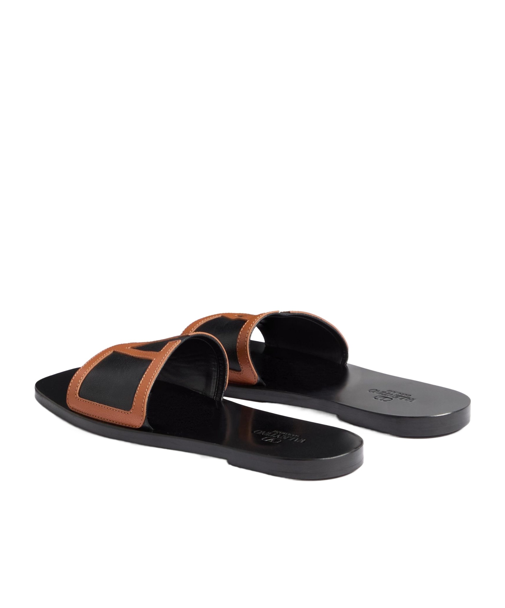 Shop Valentino Viva Superstar Slide Sandal In Nappa Leather In Black