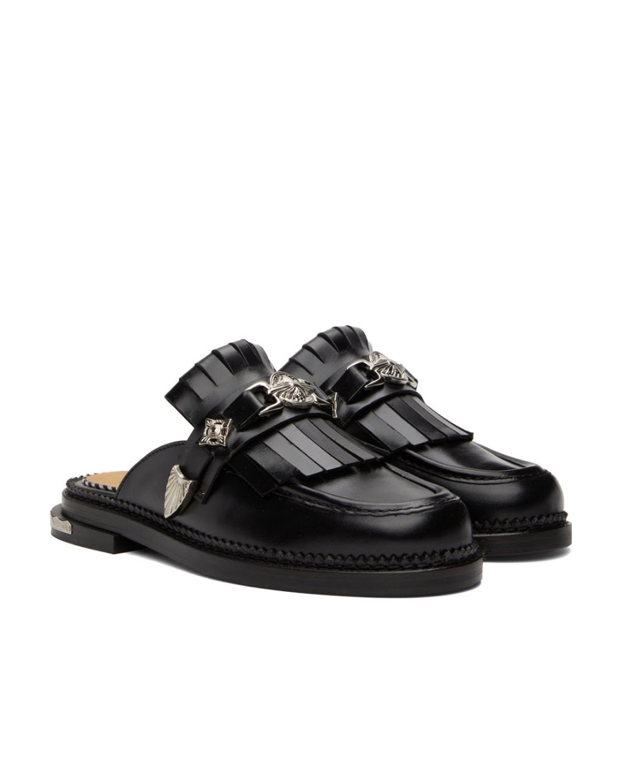 Shop Toga Tassel Muller Shoes In Black