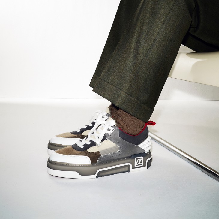 Christian Louboutin Astroloubi Sneakers In Grey Suede And Leather In Gray