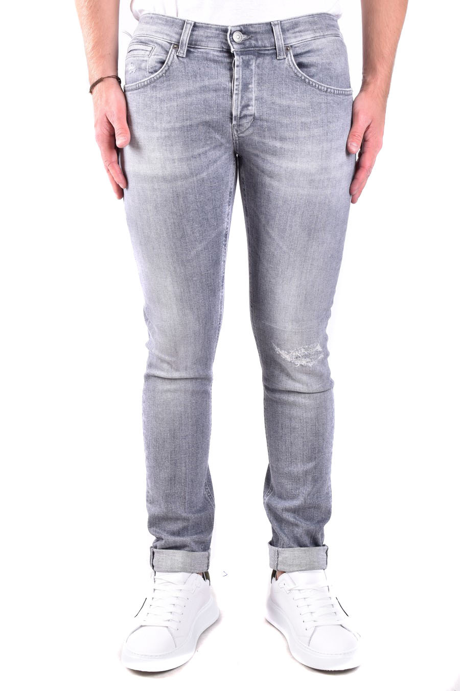 Dondup Black Slim Fit Jeans In Gray