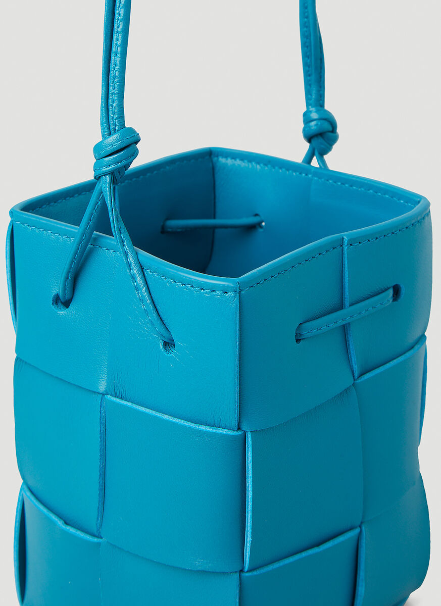 Bottega Veneta Mini Cassette Bucket Bag In Blue