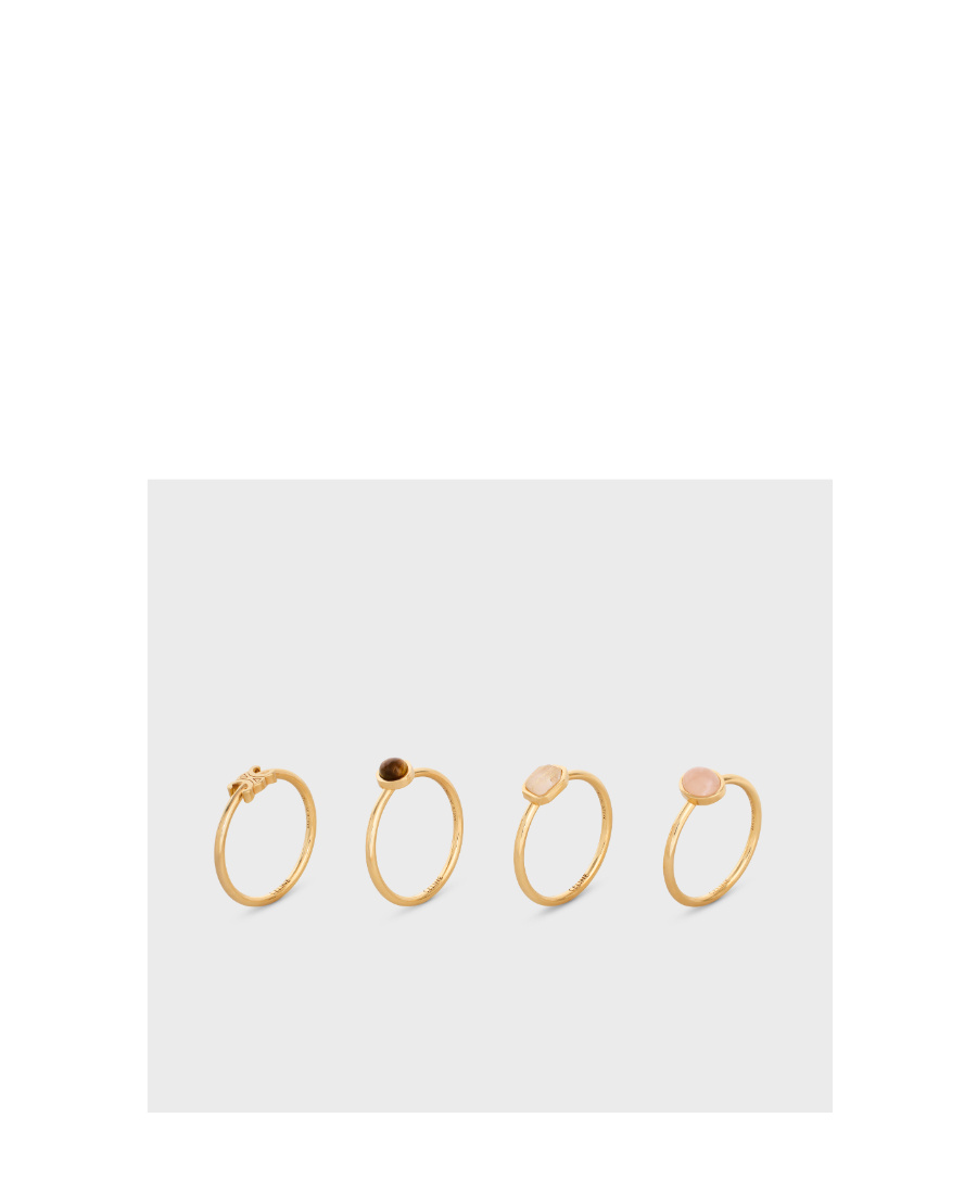 Celine Four Pieces Of Triomphe Indie Logo Ring In Yellow