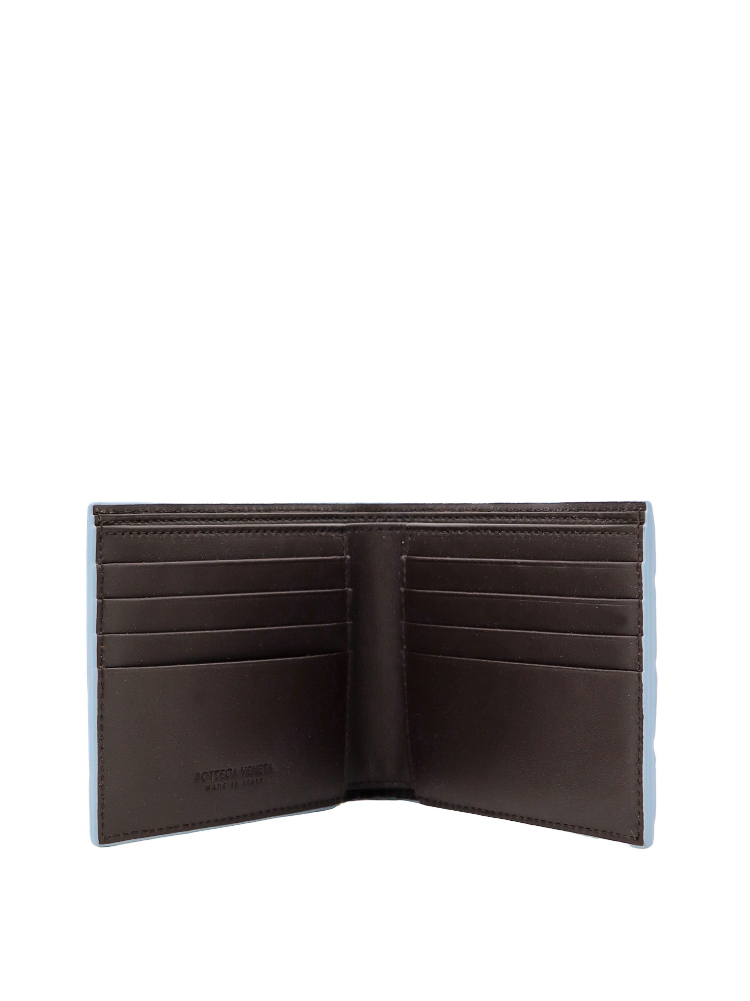 Bottega Veneta Men Leather Wallet With Intrecciato Motif In Black