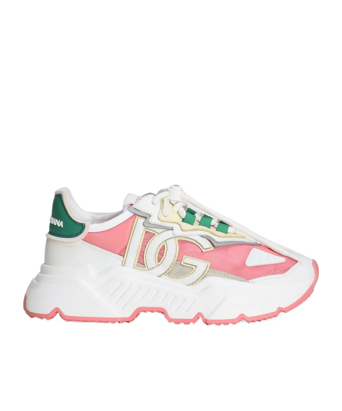 Dolce & Gabbana Daymaster Sneakers In Nylon And Leather Color White And Pink In White