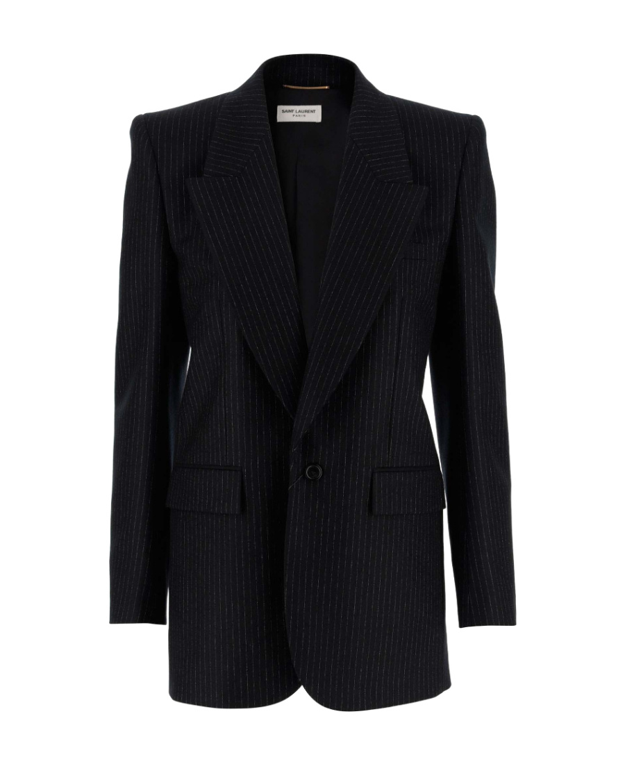 Saint Laurent Single Breasted Tailored Blazer In Black
