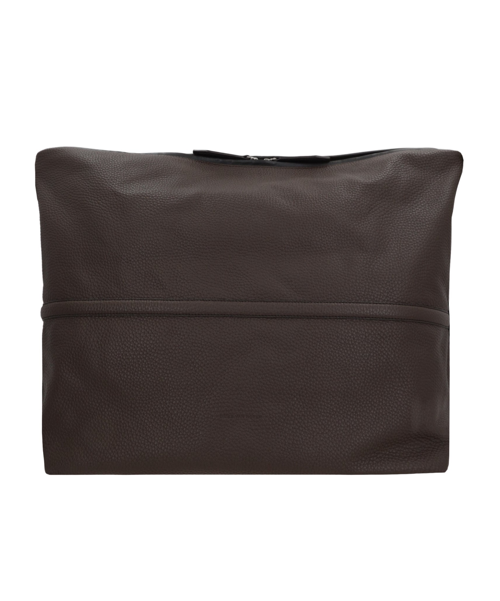 Dries Van Noten Holdall Shoulder Bag In Grainy Leather In Black