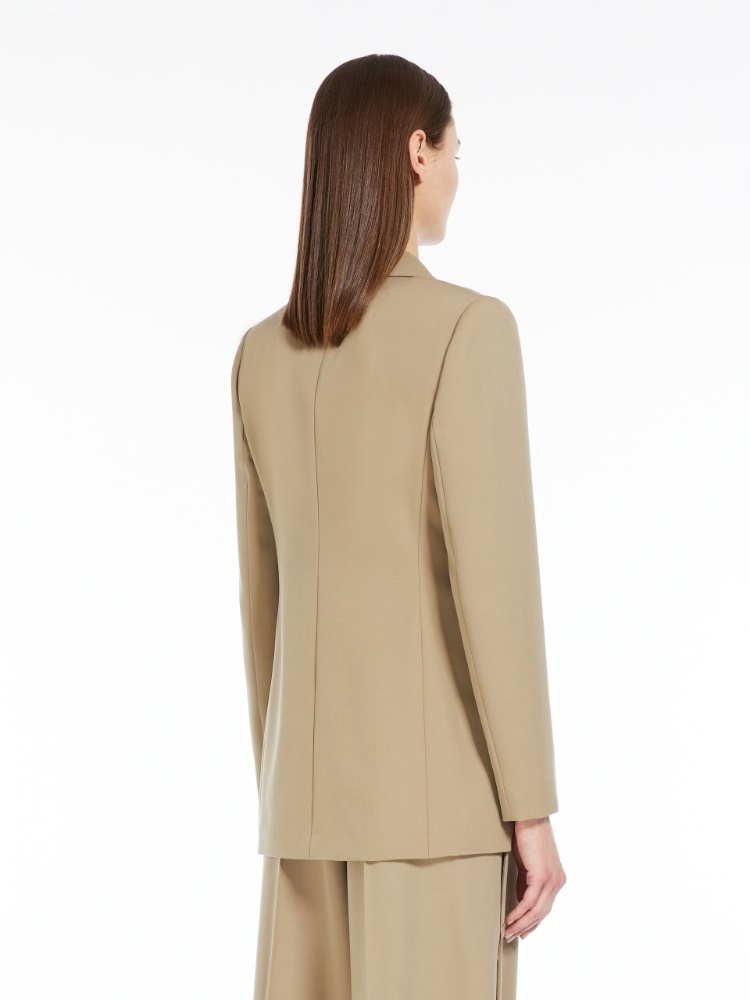 Max Mara Wool Single-breasted Suit Coat In Nude