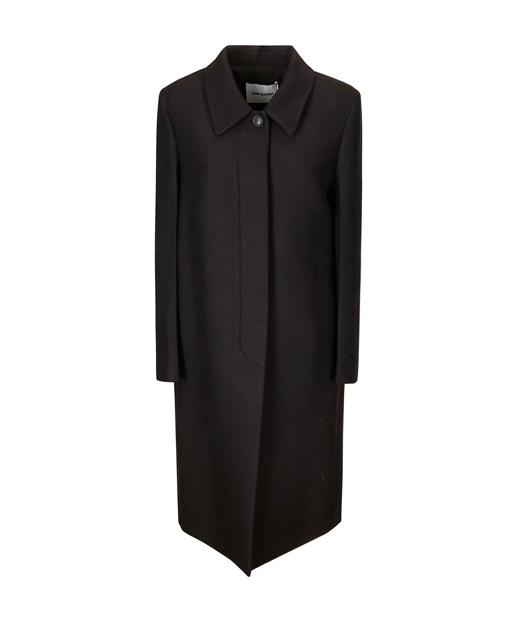 Low Classic Wool Twill Single Mac Coat In Black