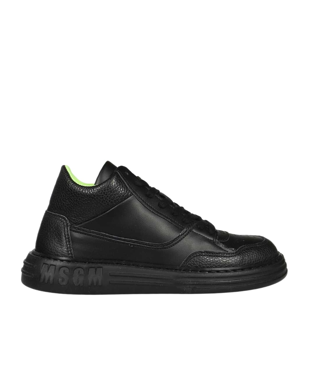 Msgm Logo-print High-top Sneakers In Black