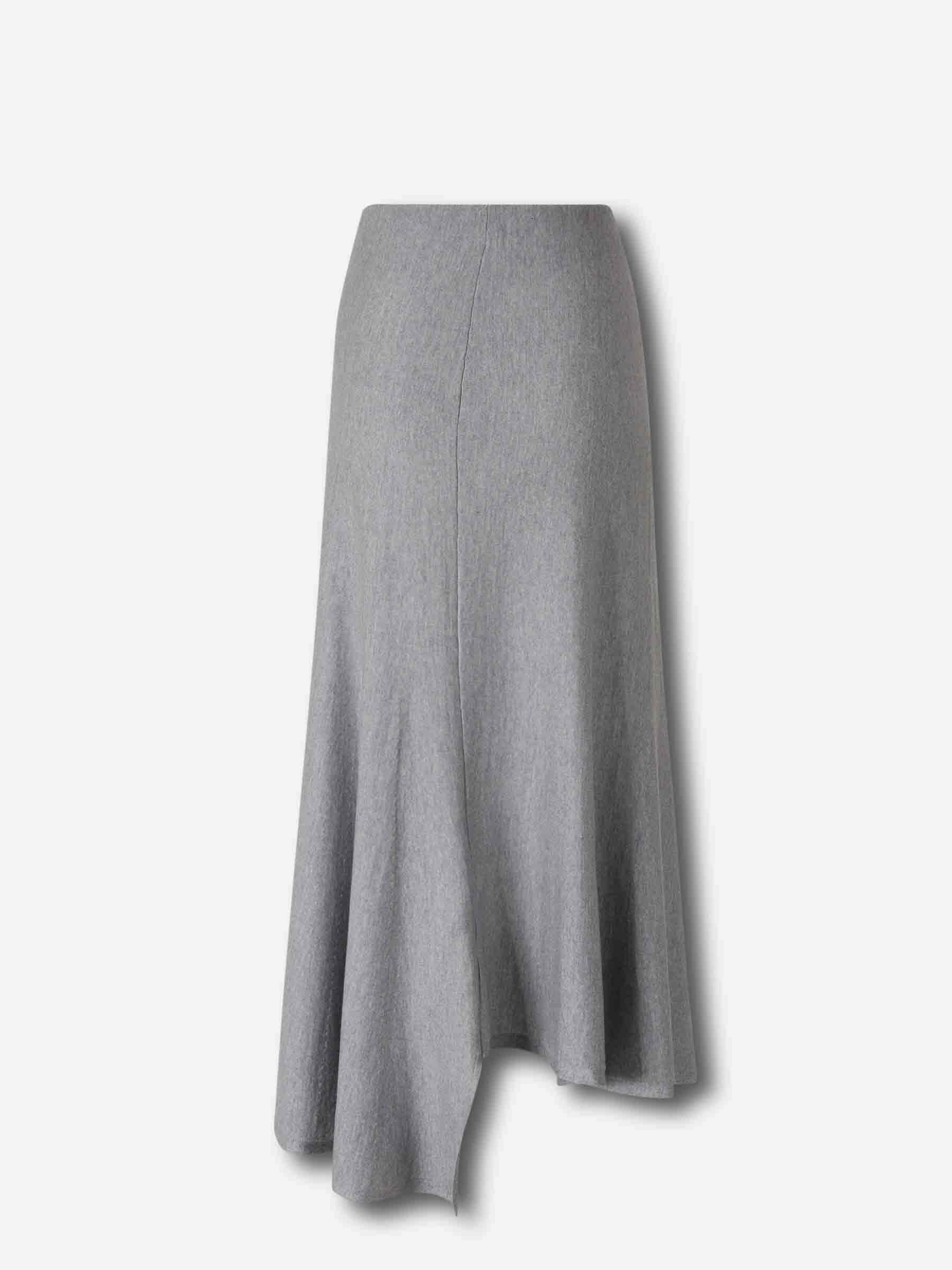 Khaite Asymmetrical Hem Jersey Midi Skirt