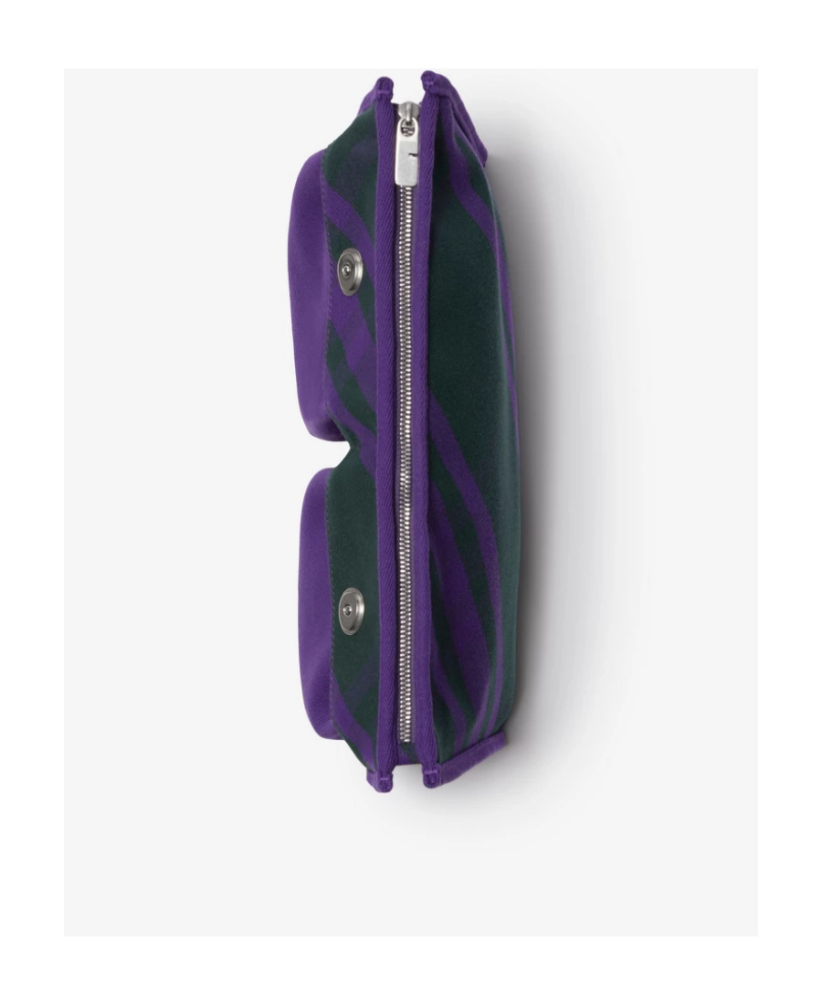 Burberry Canvas Shopping Clutch With Contrasting Trim In Purple
