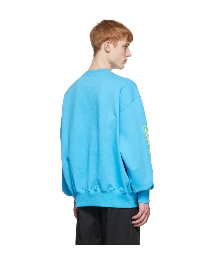 We11 Done Graphic-print Cotton Sweatshirt In Blue