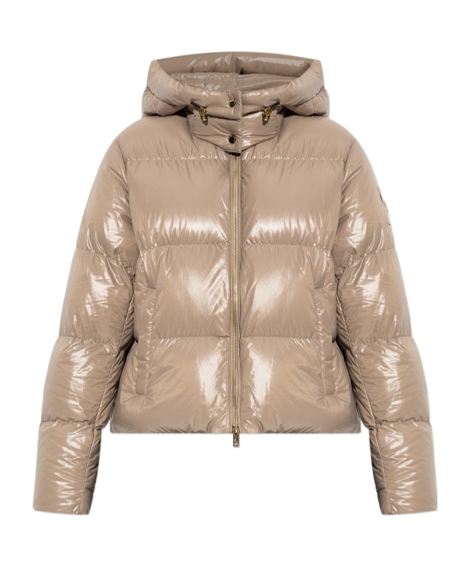 Moose Knuckles Hooded Down Jacket In Brown
