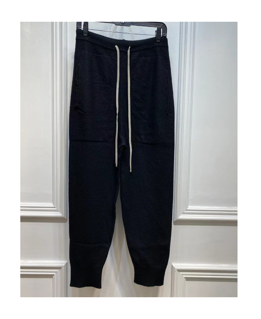 Rick Owens Waist Drawstring Casual Pants In Black