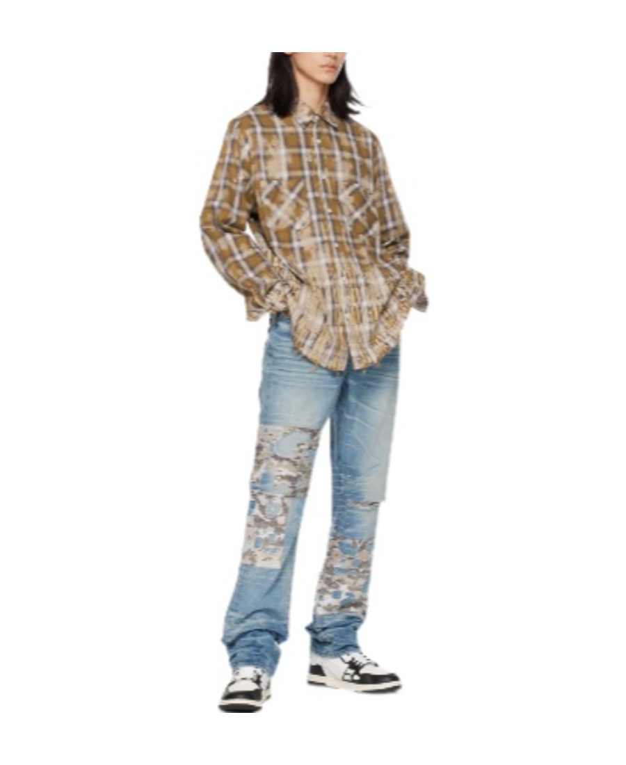 Amiri Indigo Camo Boro Jeans In Blue
