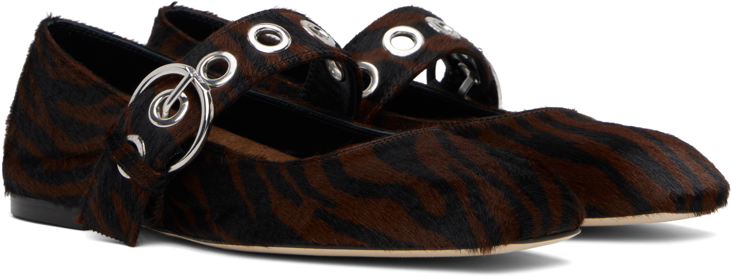 Aeyde Uma Eyelet Mary Jane Ballet Flats In Multi