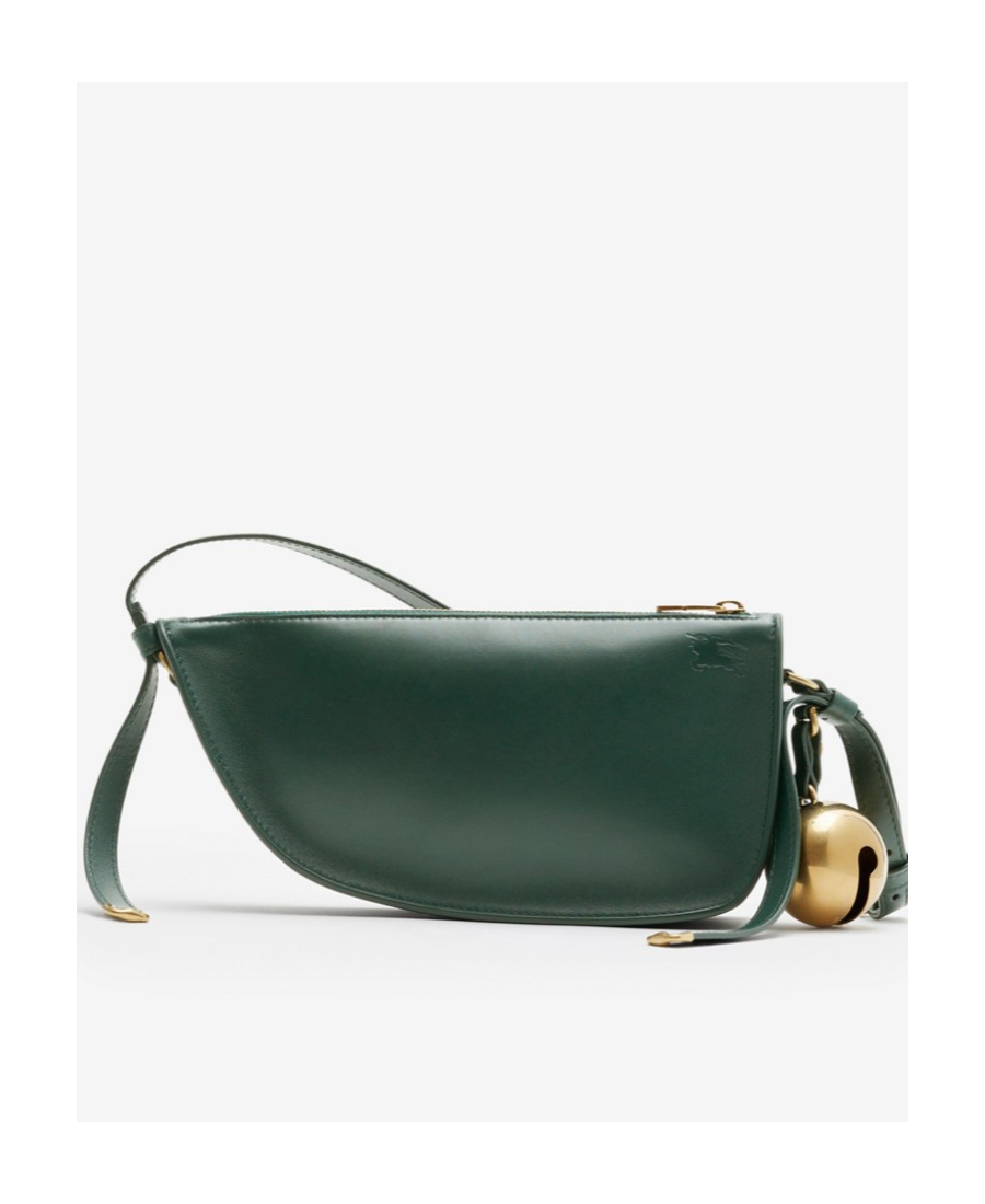 Burberry Charm-detail Leather Shoulder Bag In Green