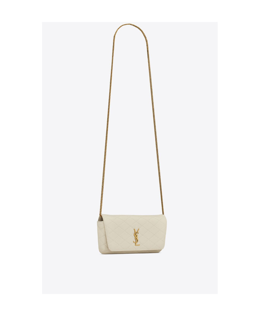 Saint Laurent Gaby Chain Phone Holder In White