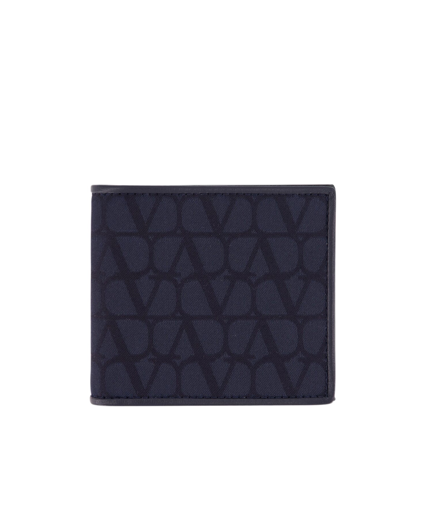 Valentino Garavani Logo Double-folded Wallet In Blue