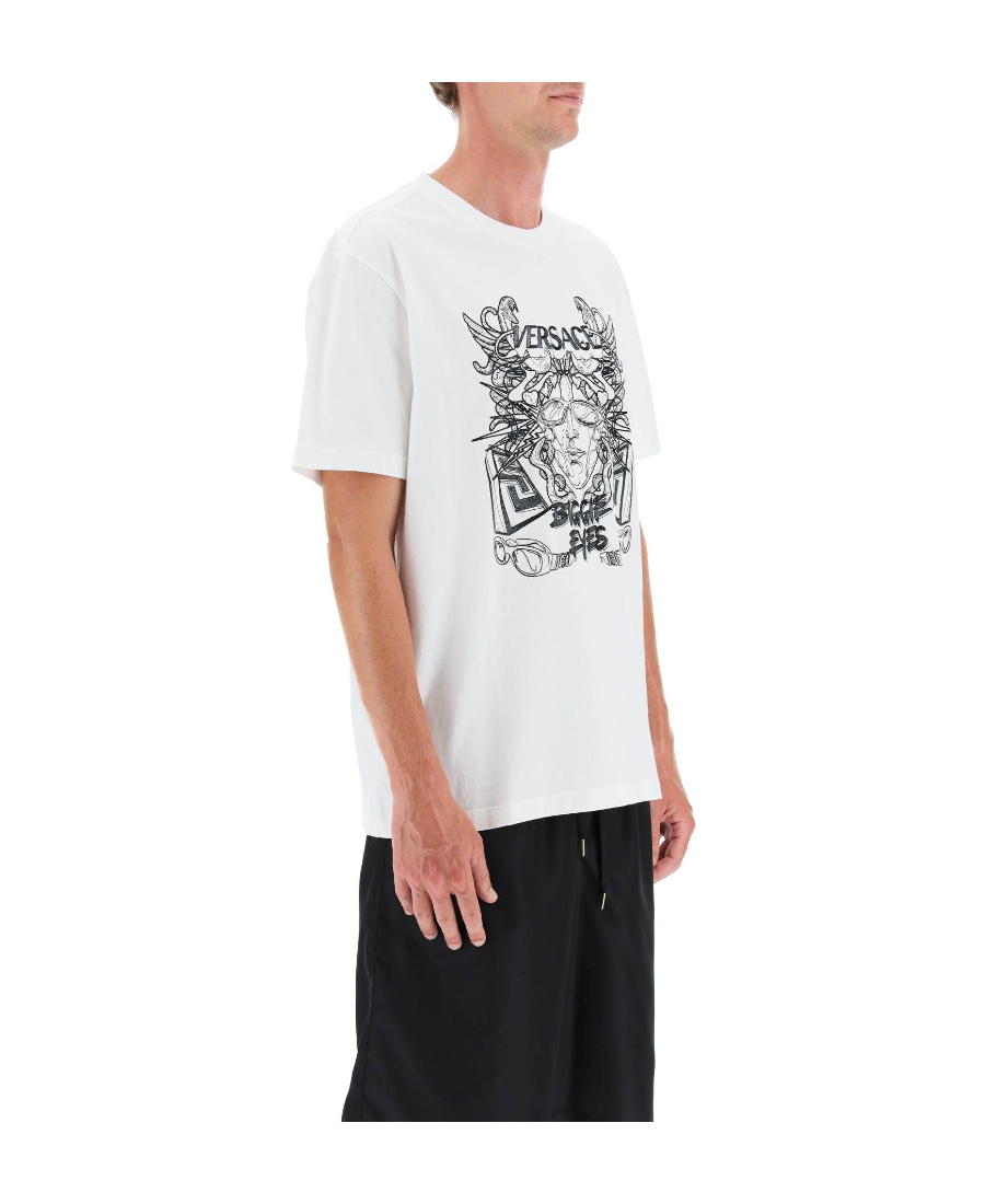 Versace Medusa Head-print T-shirt In Gray