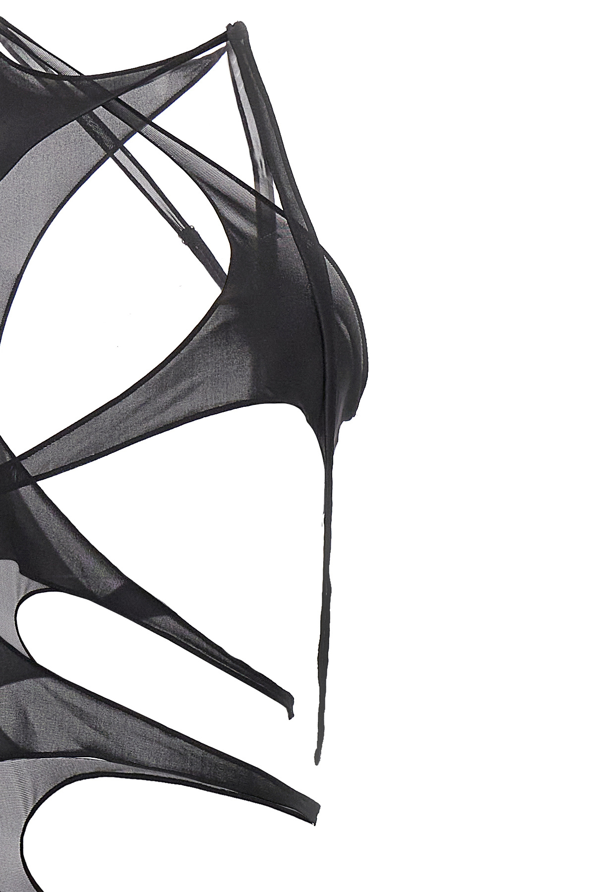 Mugler Draped Cut Out Dress Female Black In Black