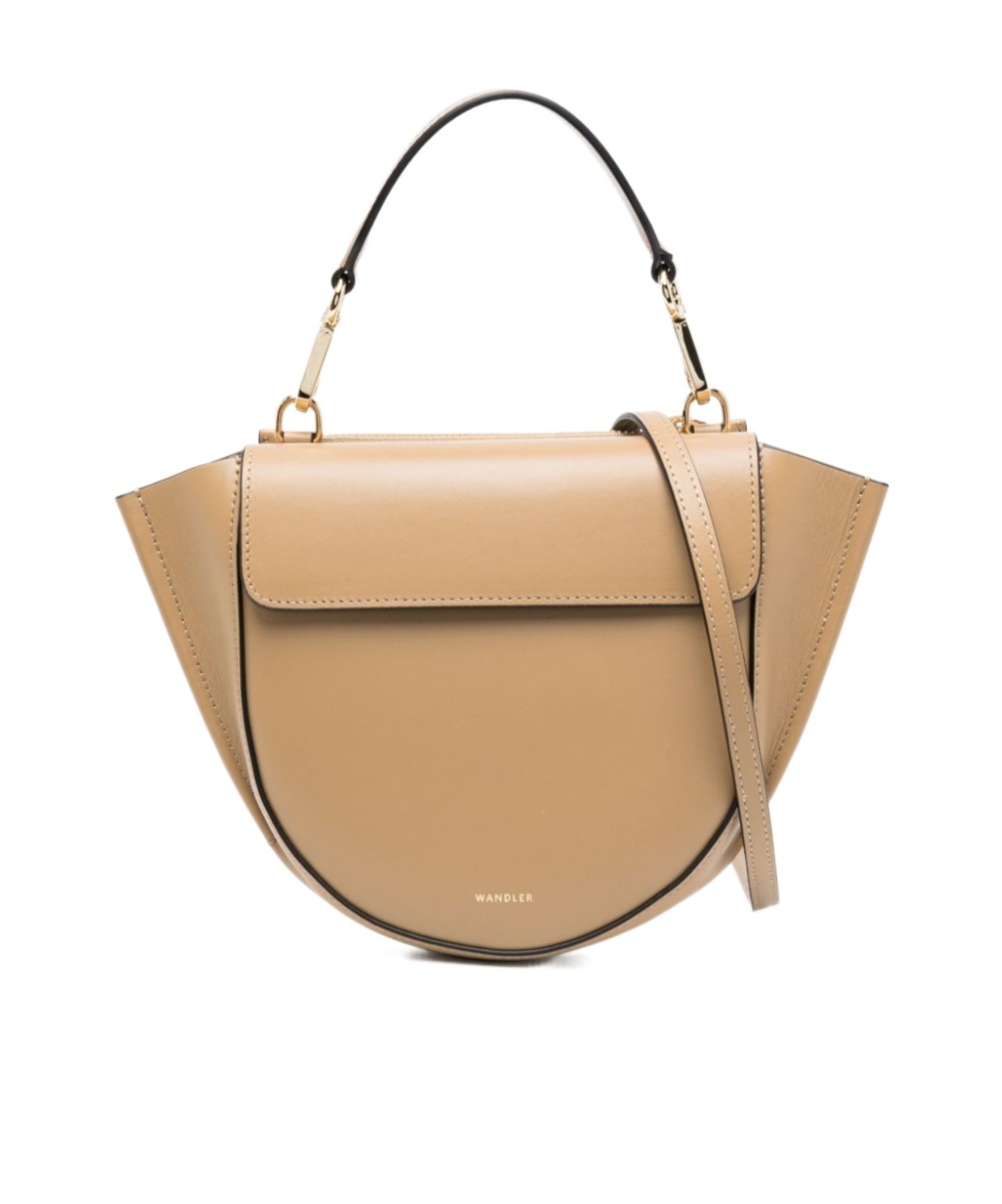 Shop Wandler Mini Hortensia Leather Tote Bag In Nude