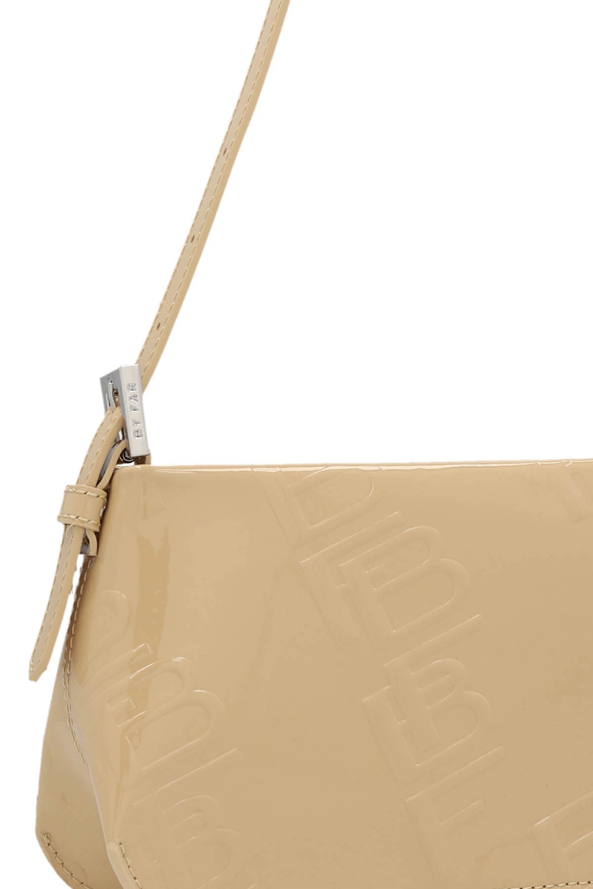 By Far Logo Shoulder Bag In Nude