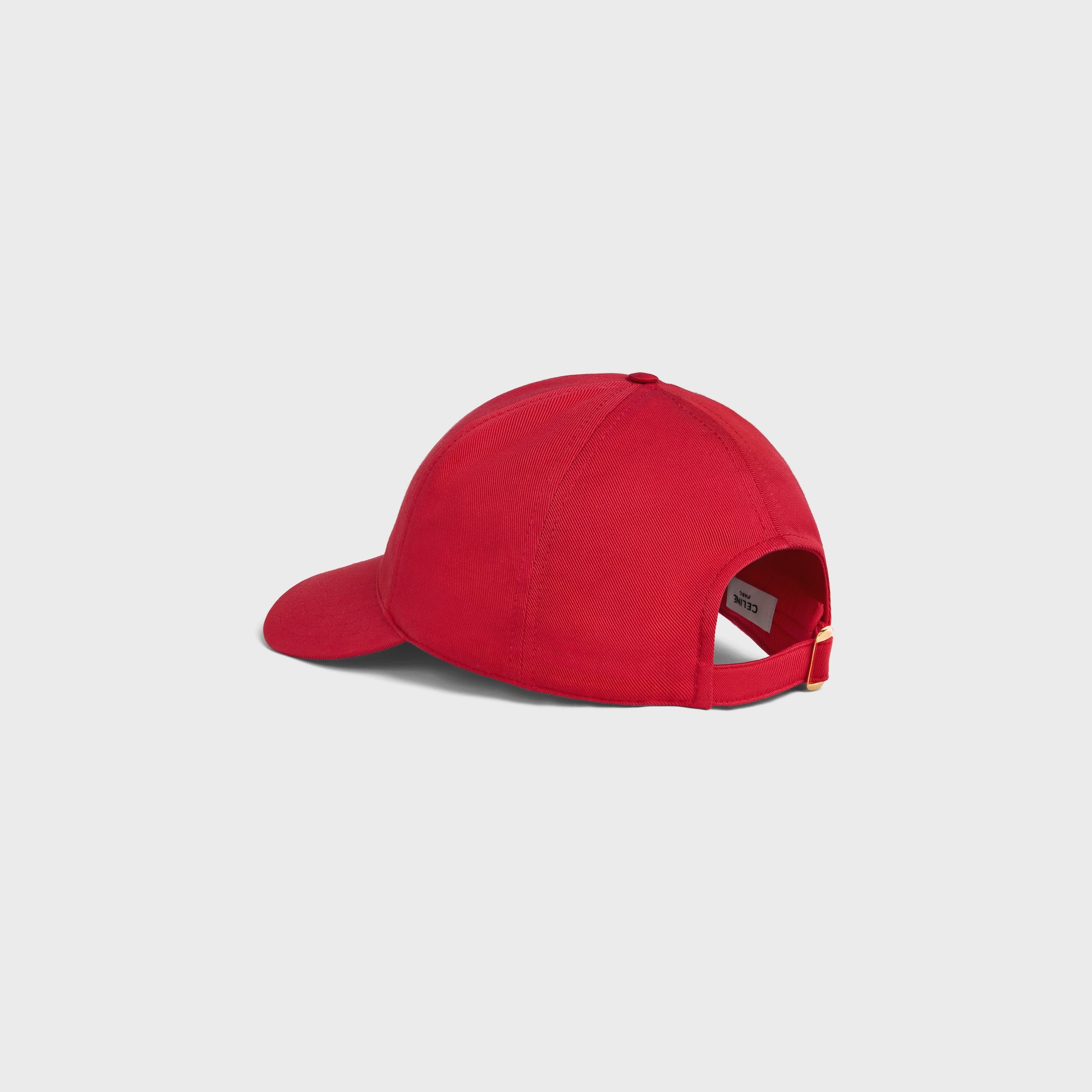 Celine Triomphe Baseball Cap In Cotton Gabardine In Red