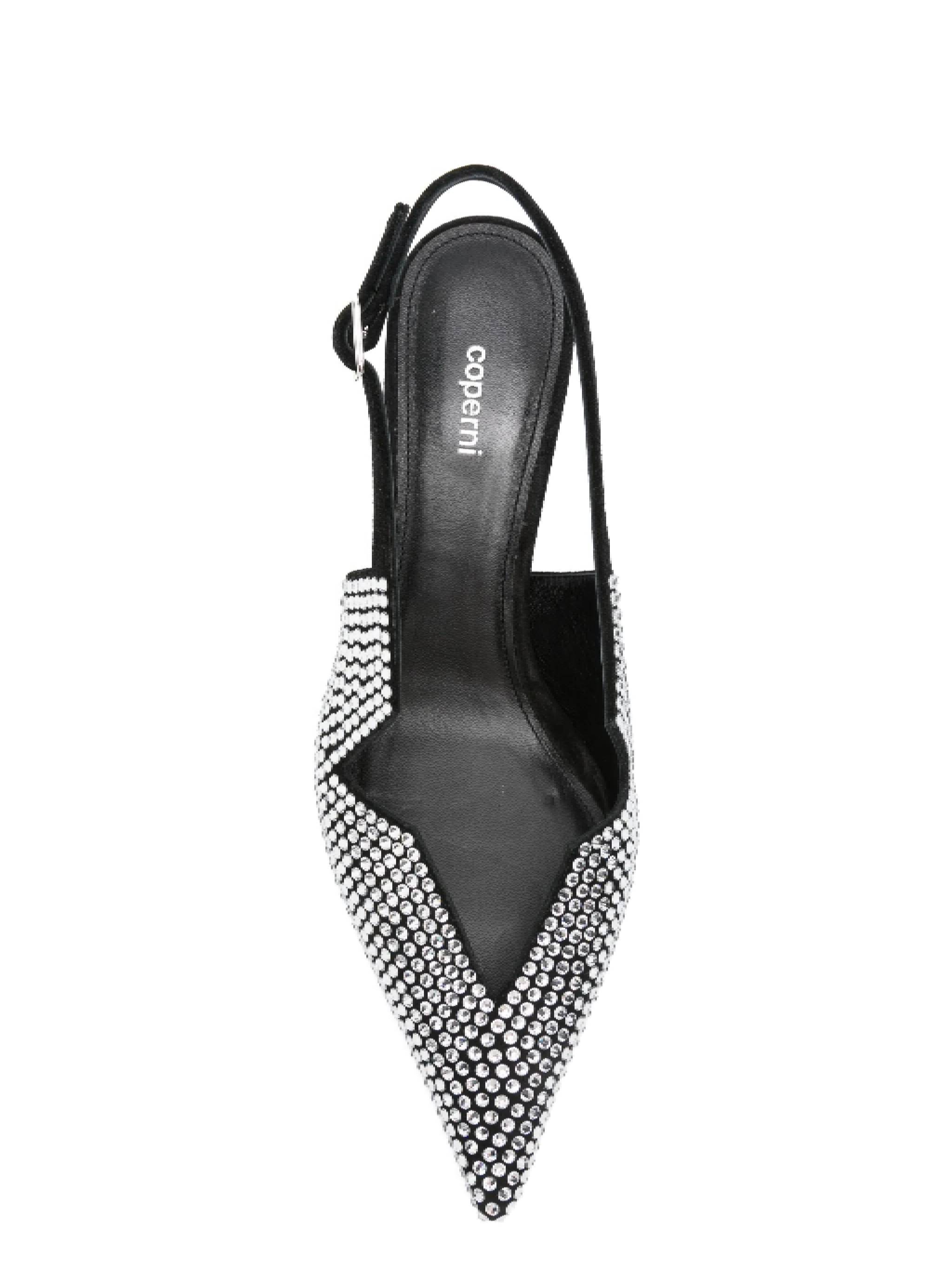 Coperni Crystal Embellished Star Cut Out Low Stiletto Shoes In Black