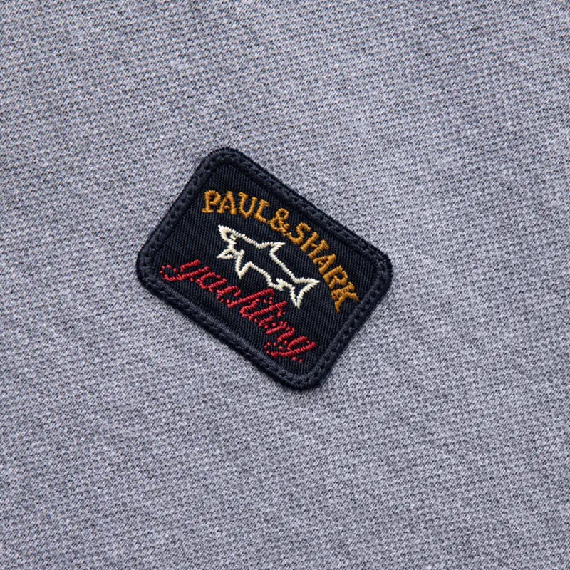 Paul & Shark Long-sleeved Polo Shirt In Gray