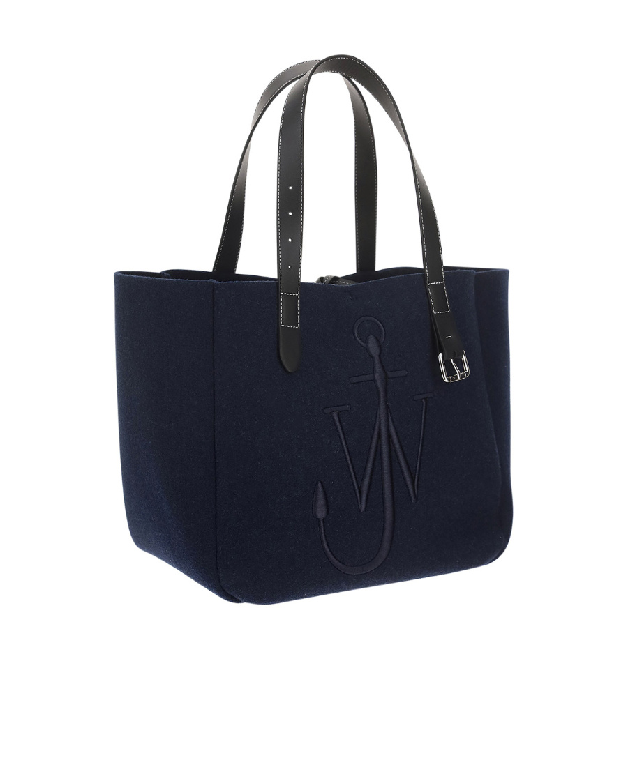Jw Anderson Embroidered-logo Shoulder Bag In Black