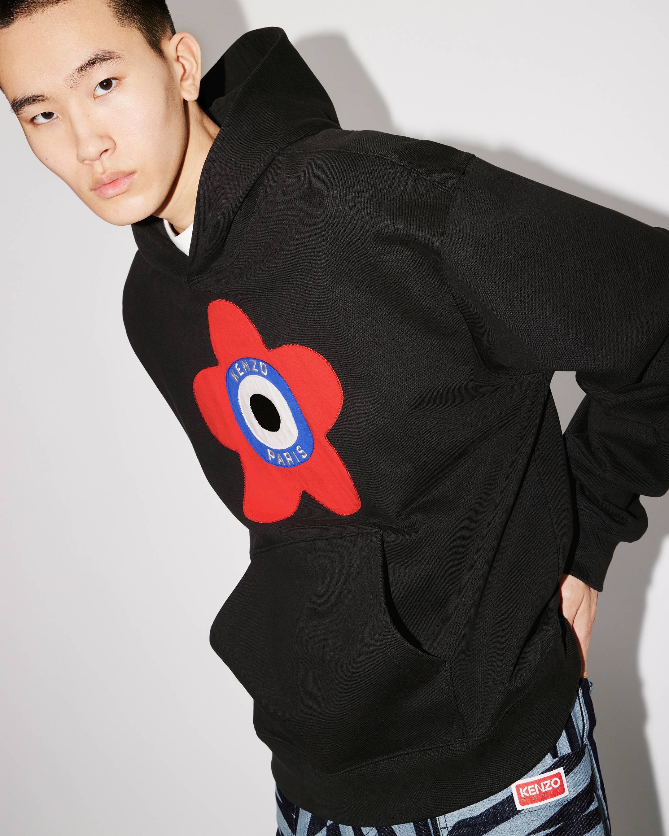Kenzo Oversized Black Sweatshirt With Target Print In Black