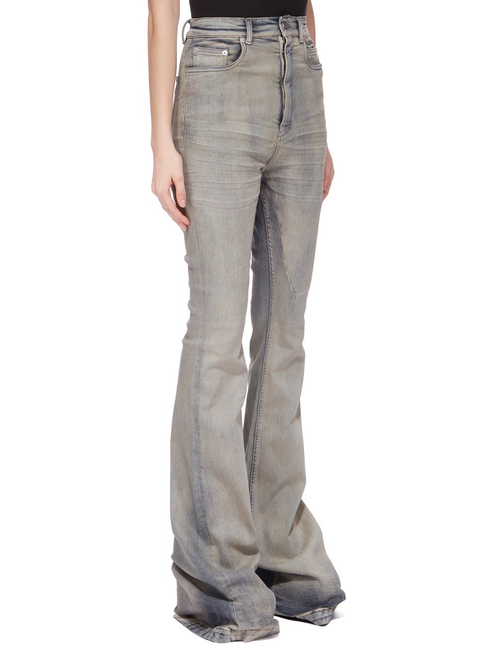 Rick Owens Drkshdw Belt-loop Jeans In Gray
