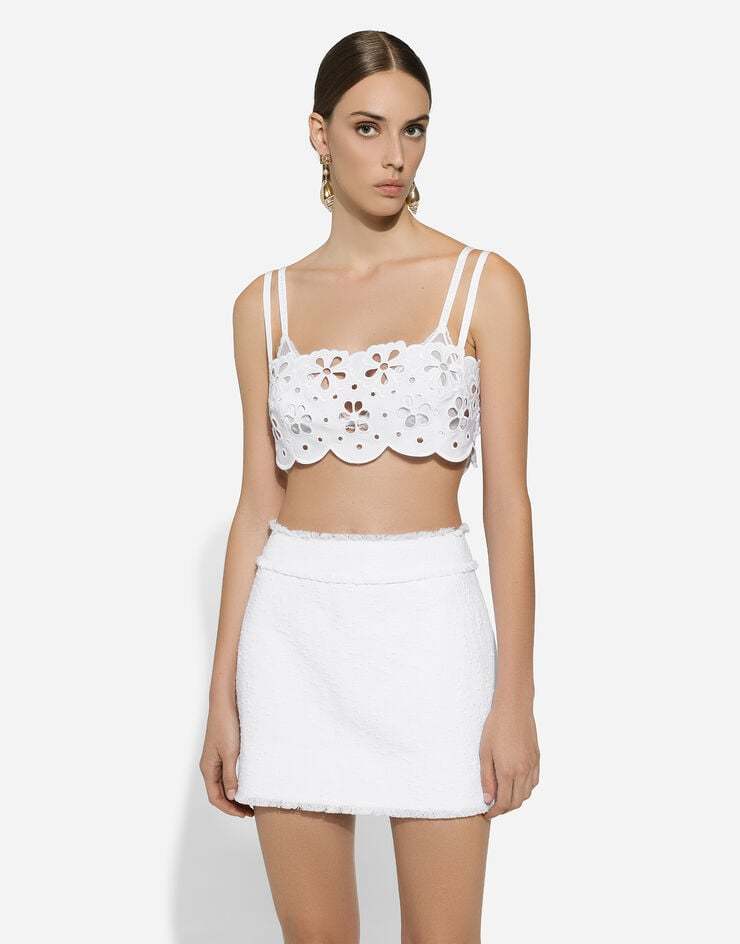 Dolce & Gabbana Cotton Top With Cut-out Detailing In White