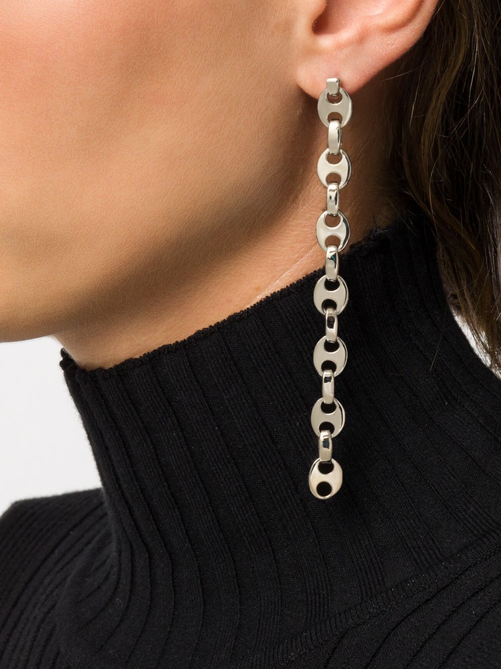 Rabanne Nano Silver-tone Earrings In White