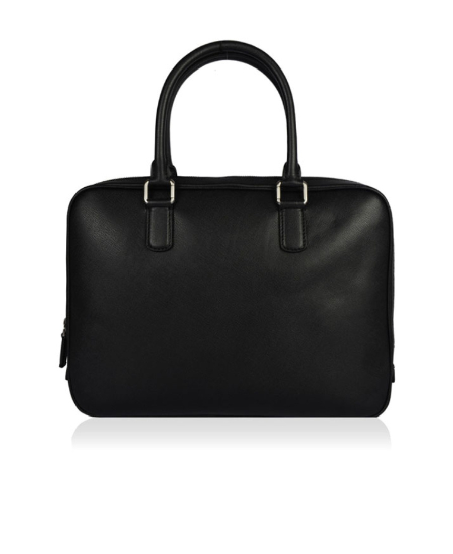 Giorgio Armani Logo Details Handbag In Black