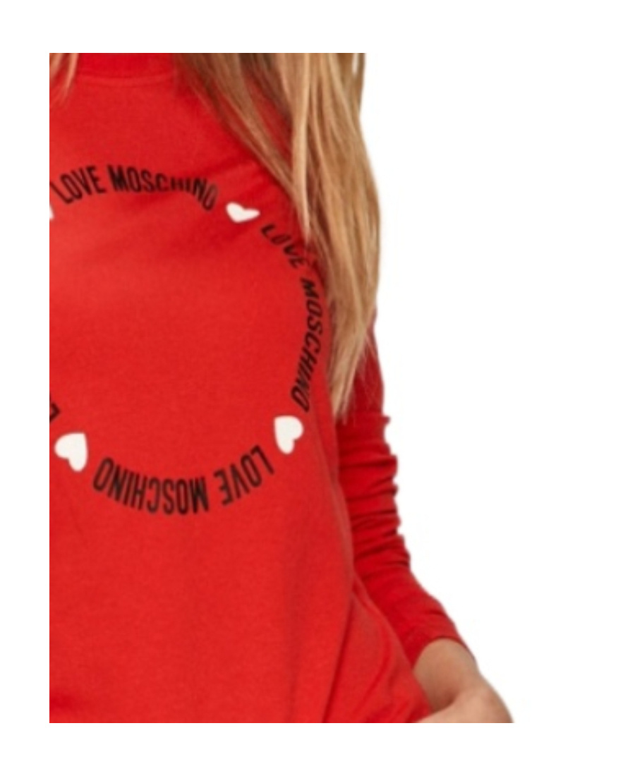 Moschino T-shirt With Round Neck And Long Sleeves In Red