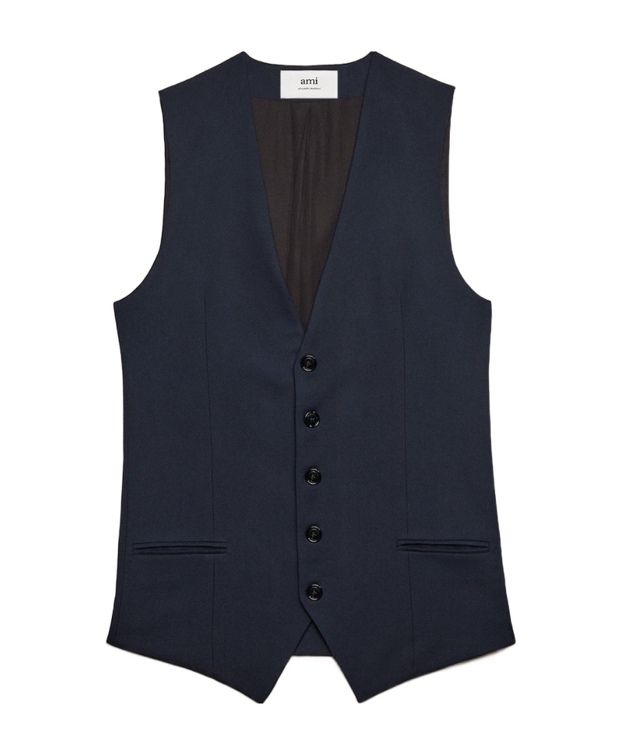 Ami Alexandre Mattiussi Wool Vest In Black