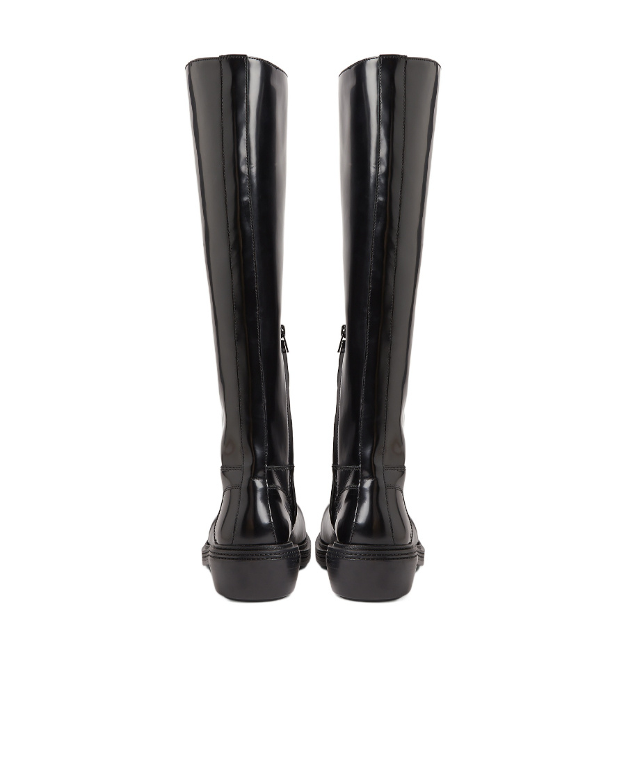 Bottega Veneta Patent Leather Knee-high Boots In Black