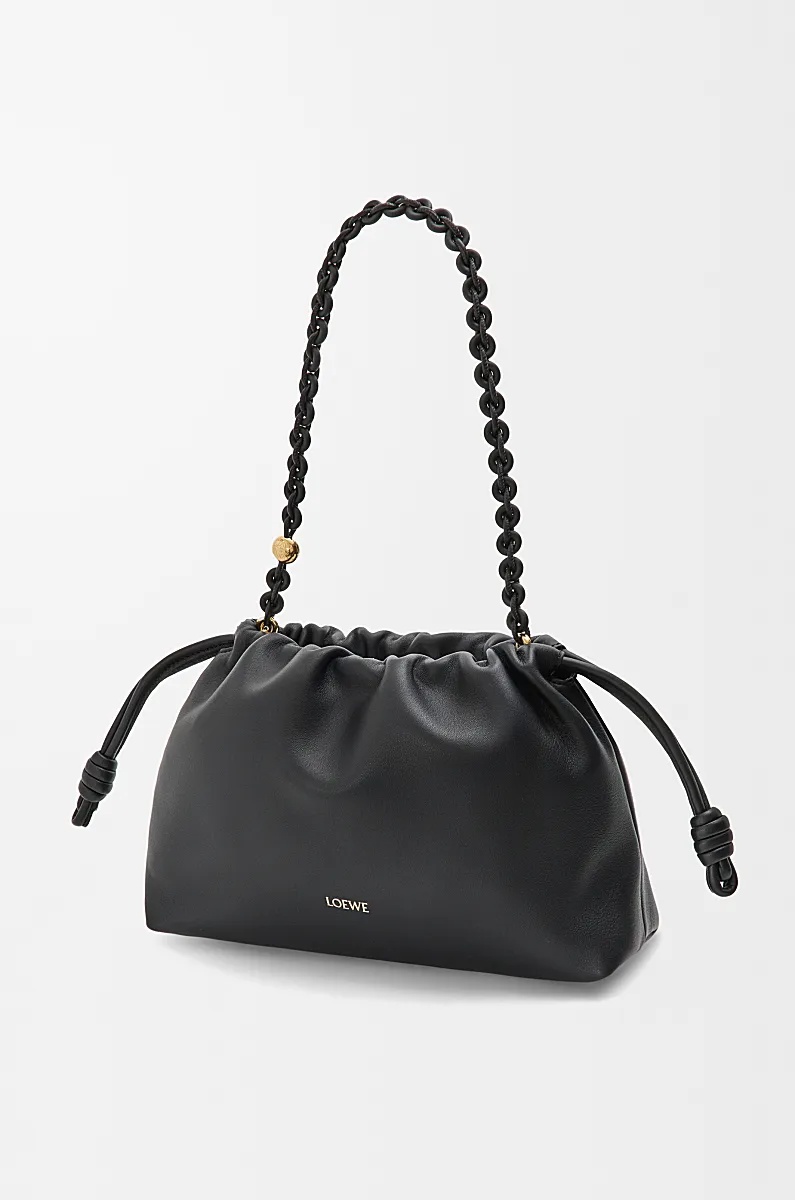Loewe Medium Flamenco Purse In Mellow Nappa Lambskin In Black
