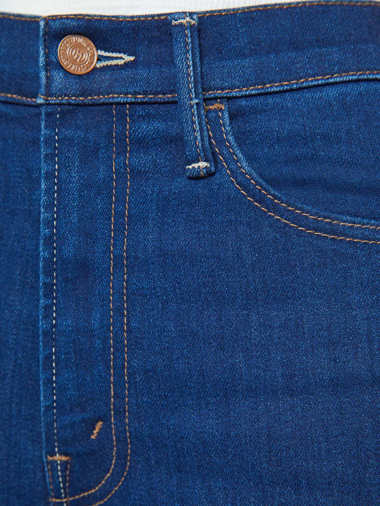 Mother Outsider Sneak Jeans In Coloring Outside The Lines In Blue