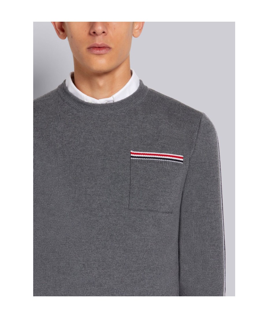 Thom Browne Round-neck Sweater In Gray