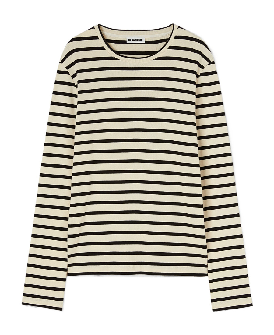 Jil Sander Horizontal Stripe-print Sweatshirt In Nude