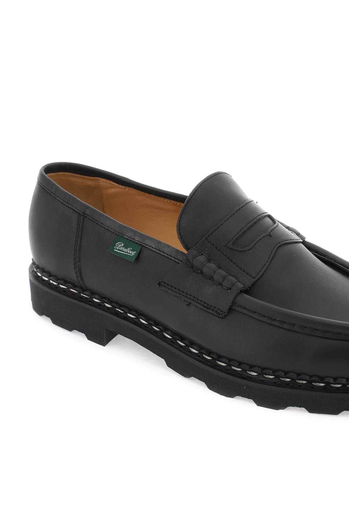 Paraboot Round Head Loafer Shoes In Black